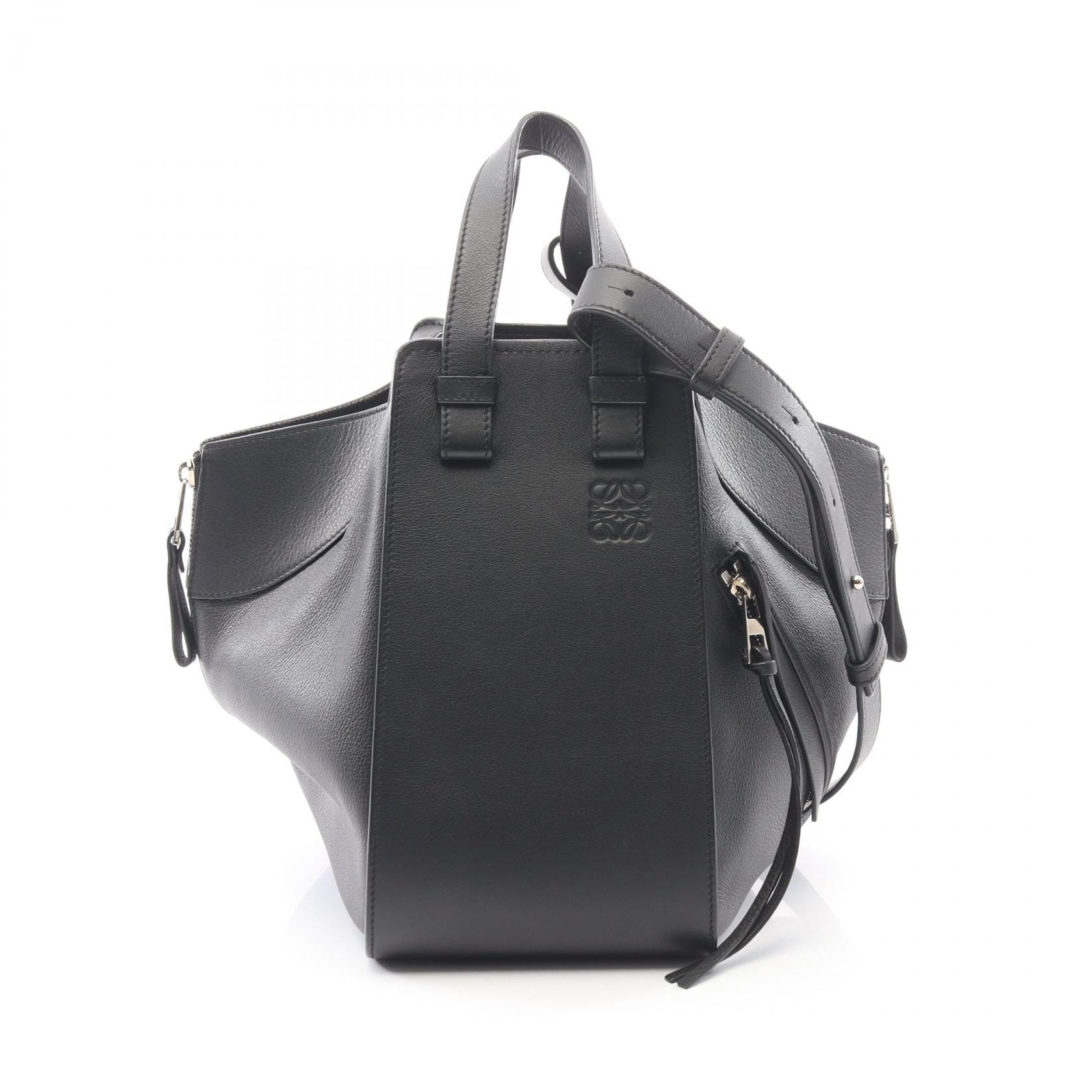 ロエベ LOEWE HAMMOCK SMALL ハンモック スモール 2WAY ハンドバッグ バッグ レザー レディース ブラック系 387.30.S35 【中古】