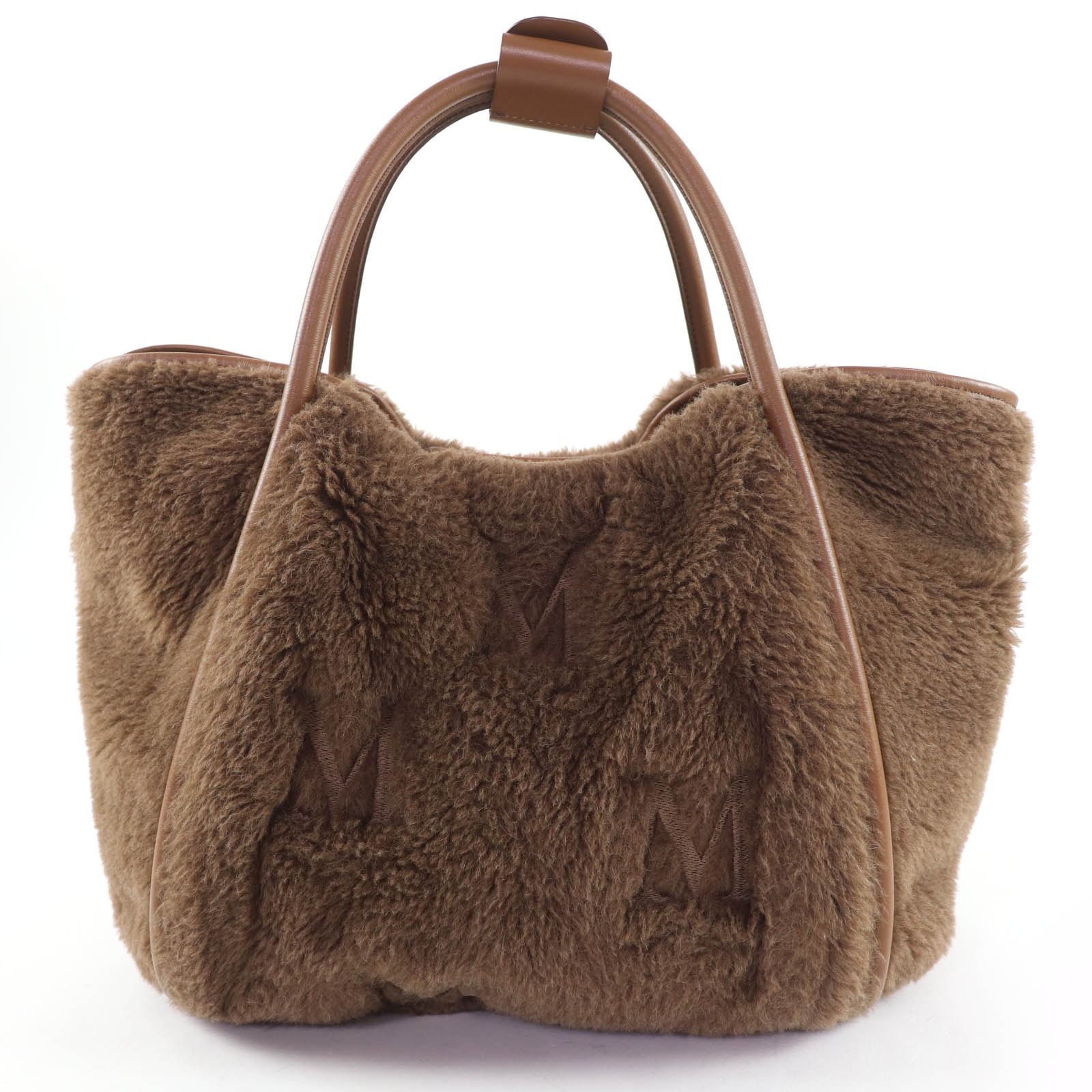 極美品 マックスマーラ ハンドバッグ テディバッグ ブラウン レディース