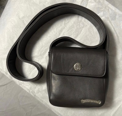 Chrome Hearts Cross Button Leather Shoulder Bag Hot Pot "Black"