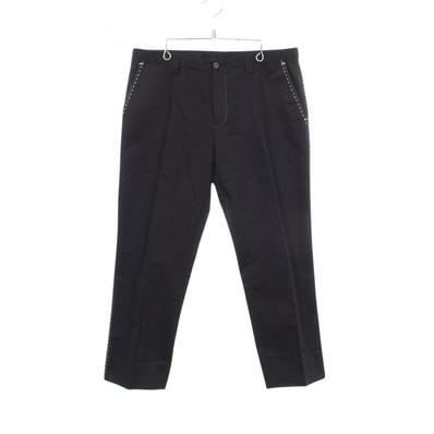ドルチェアンドガッバーナ DOLCE & GABBANA ステッチ パンツ 衣料品 ボトムス コットン メンズ ブラック系 【中古】