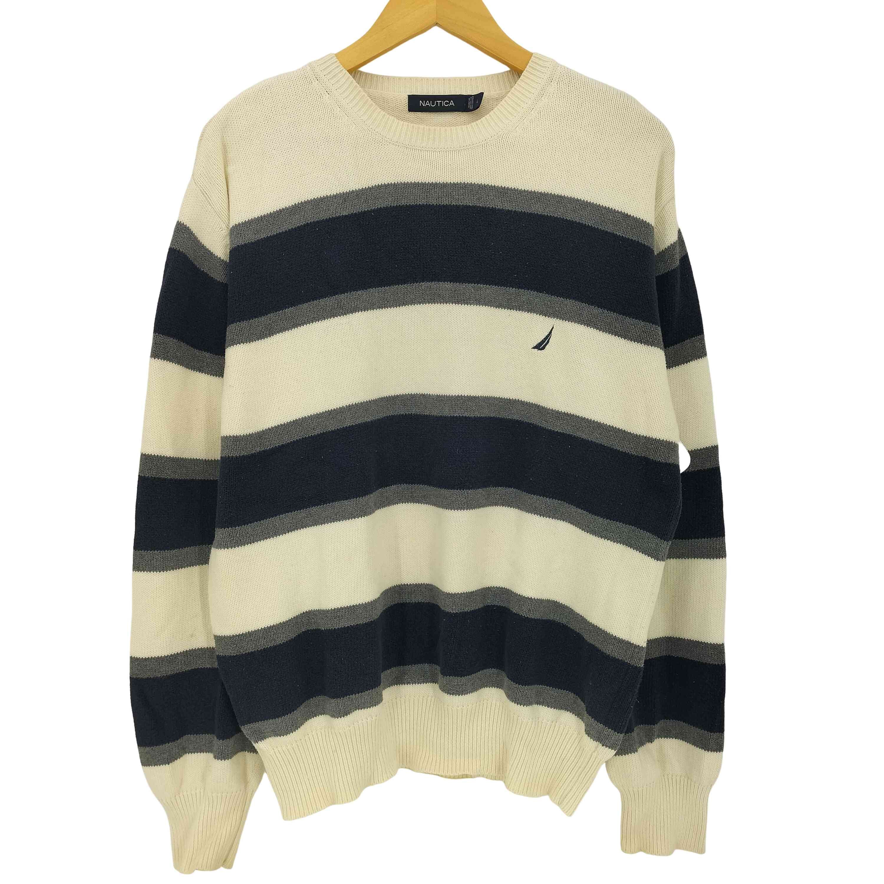 00s ロゴ刺繍 マルチボーダー コットンニット【1141412842266】