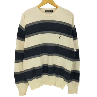 00s ロゴ刺繍 マルチボーダー コットンニット【1141412842266】