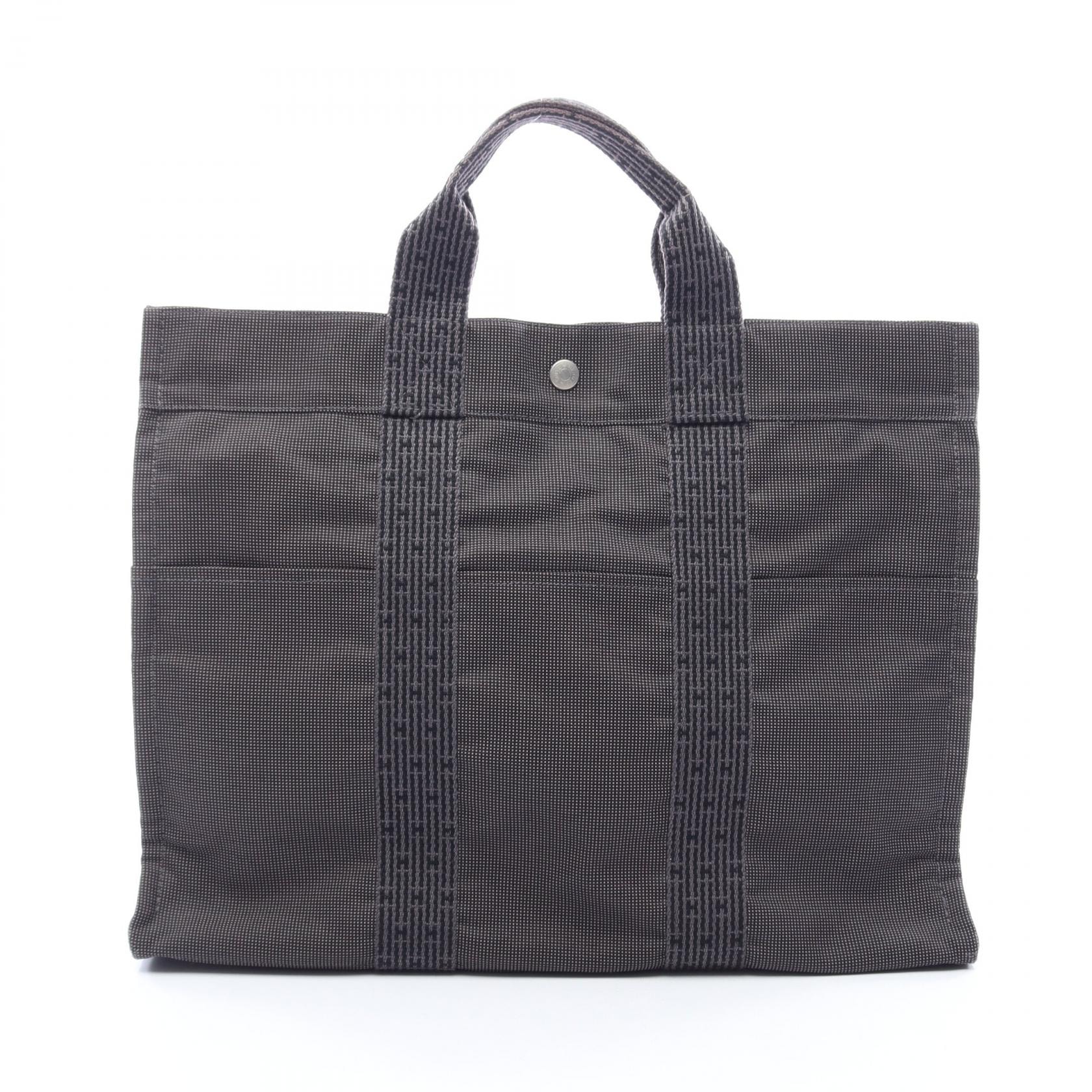 エルメス HERMES エールラインMM トートバッグ バッグ ナイロンキャンバス メンズ レディース グレー系 【中古】