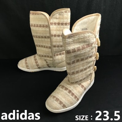 アディダス/adidas★裏地ボア/秋冬ツイードブーツ【レディース23.5/ベージュ系/レディース 】Boots/Shoes/high heels◆sWB104-43