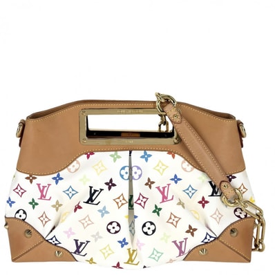 LOUIS VUITTON ルイヴィトン 2WAY ジュディMM セミショルダーバッグ ハンドバッグ 肩掛け ホワイト 白 M40255 モノグラムマルチカラー ブロン ゴールド金具 レディース【中古品】