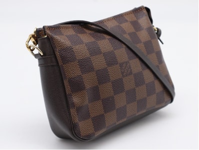 LOUIS VUITTON ルイ・ヴィトン ダミエ トゥルース メイクアップ N51982 ハンドバッグ ブラウン コーティングキャンバス レザー レディース