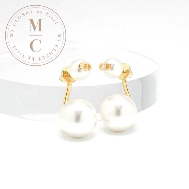 クリスチャンディオール CHRISTIAN DIOR ピアス イヤリング ゴールド CDロゴ パール