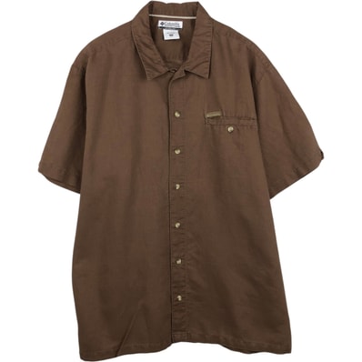 古着 00年代 コロンビア Columbia 半袖 コットン×ラミーシャツ ボックスシャツ メンズXL相当/eaa655673