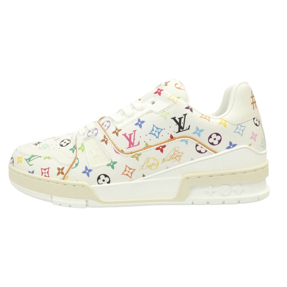 LOUIS VUITTON ルイ・ヴィトン 26SS 1AHEKU × Takashi Murakami Monogram LV × TM LV トレイナー ローカット スニーカー 村上隆 モノグラム総柄 ホワイト マルチカラー 8【新古品】【未使用】【中古】