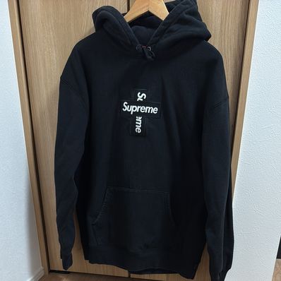 Supreme Cross Box Logo Hooded Sweatshirt "Black"