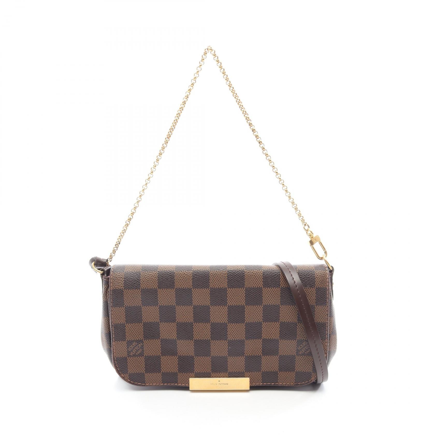 ルイ・ヴィトン LOUIS VUITTON フェイボリットPM 2WAY ハンドバッグ バッグ PVCコーティングキャンバス レザー ダミエ エベヌ レディース ブラウン系 N41276 【中古】
