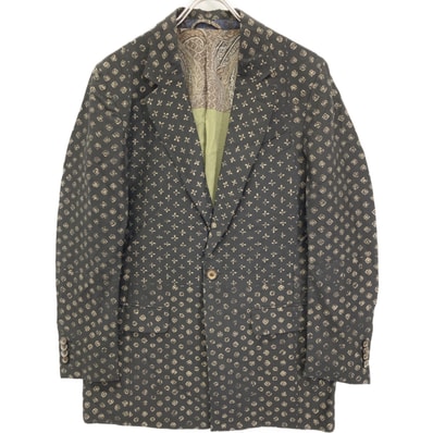 エトロ ブラック リネン混 裏地ペイズリー ジャケット 46