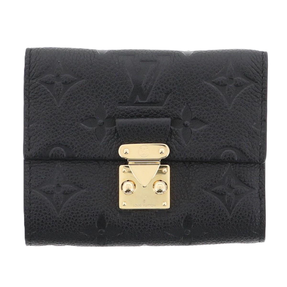 LOUIS VUITTON ルイ・ヴィトン ポルトフォイユ・メティス コンパクト 二つ折り財布 M80880 モノグラムアンプラント ブラック ゴールド金具  レディース【中古】