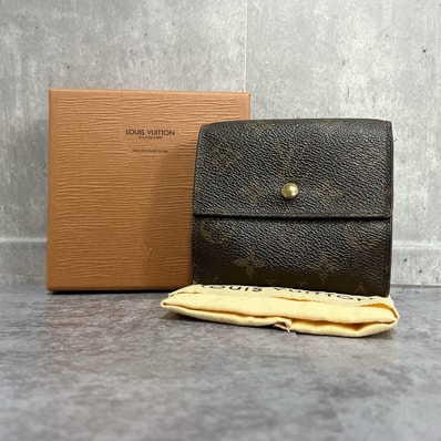 【LOUIS VUITTON】ルイヴィトン 財布 箱・袋付き モノグラム コンパクトウォレット PVC レザー ブラウン ポルトモネ・ビエカルトクレディ