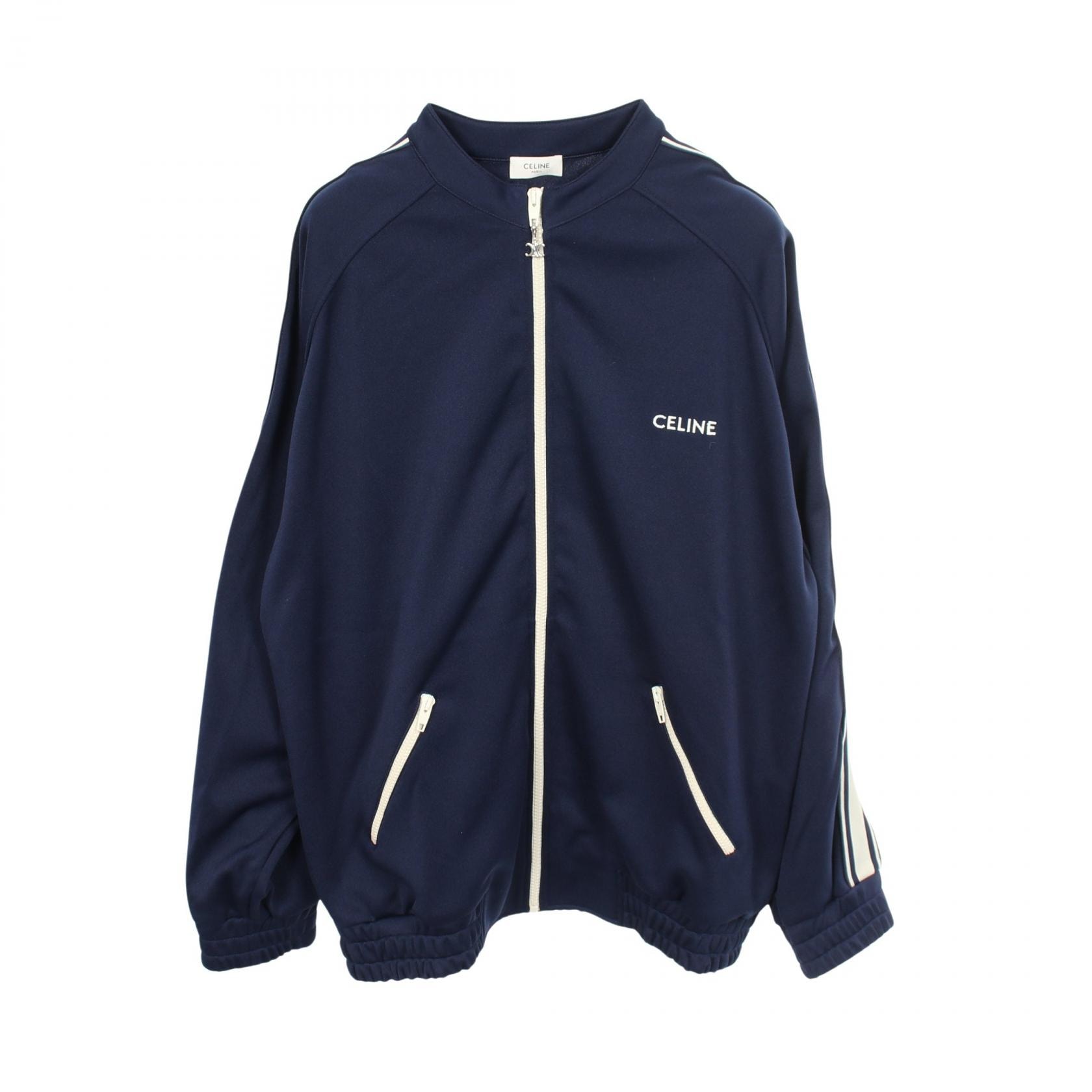 セリーヌ CELINE ダブルフェイスジャージー 衣料品 アウター ポリエステル メンズ ネイビー系 2Y567121O 【中古】