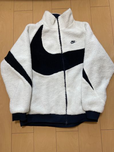 Nike Big Swoosh Reversible Boa Jacket "Sail/Dark Obsidian"