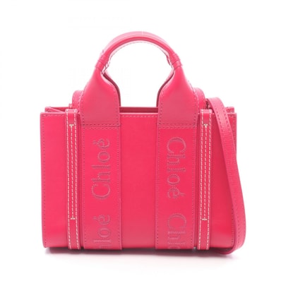 クロエ Chloe WOODY ウッディ ミニ ショルダーバッグ バッグ レザー レディース ピンク系 CHC23UP237I 【中古】