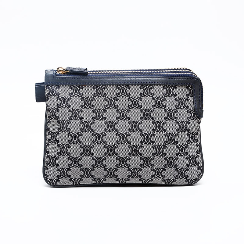 セリーヌ CELINE マカダム キャンバス ポーチ【中古】
