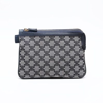 セリーヌ CELINE マカダム キャンバス ポーチ【中古】