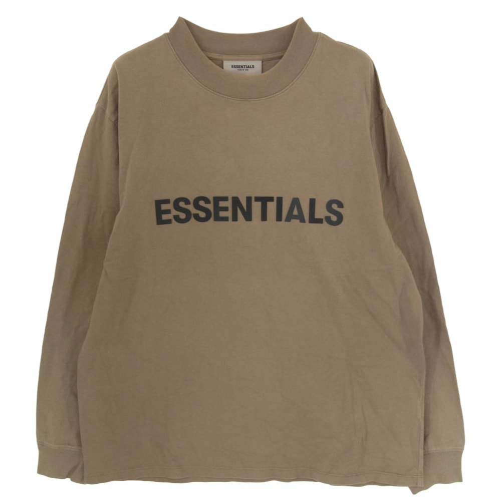 FEAR OF GOD フィアオブゴッド カットソー ESSENTIALS エッセンシャルズ 長袖 クルーネック カットソー ブラウン系 M【中古】