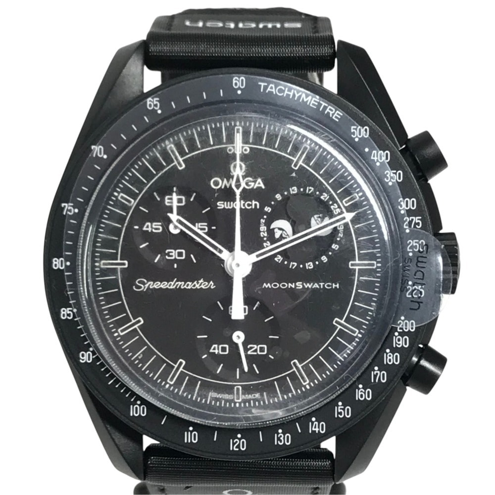 スウォッチ Swatch ミッショントゥザムーン スヌーピー SO33B700 オメガコラボ OMEGA メンズウォッチ 時計 腕時計 ブラック 未使用