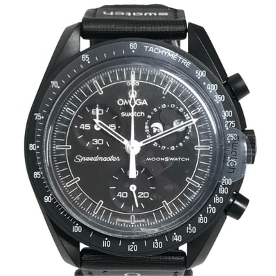 スウォッチ Swatch ミッショントゥザムーン スヌーピー SO33B700 オメガコラボ OMEGA メンズウォッチ 時計 腕時計 ブラック 未使用