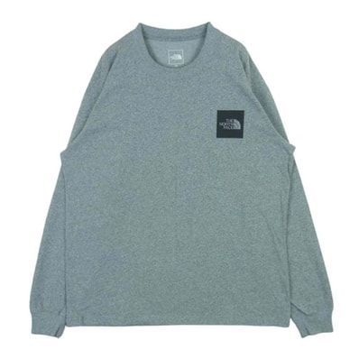 THE NORTH FACE ノースフェイス 長袖Tシャツ NT82334 Square Logo Tee スクエアロゴ プリント ロングスリーブ 長袖 カットソー Tシャツ ロンT グレー系 XXL【中古】