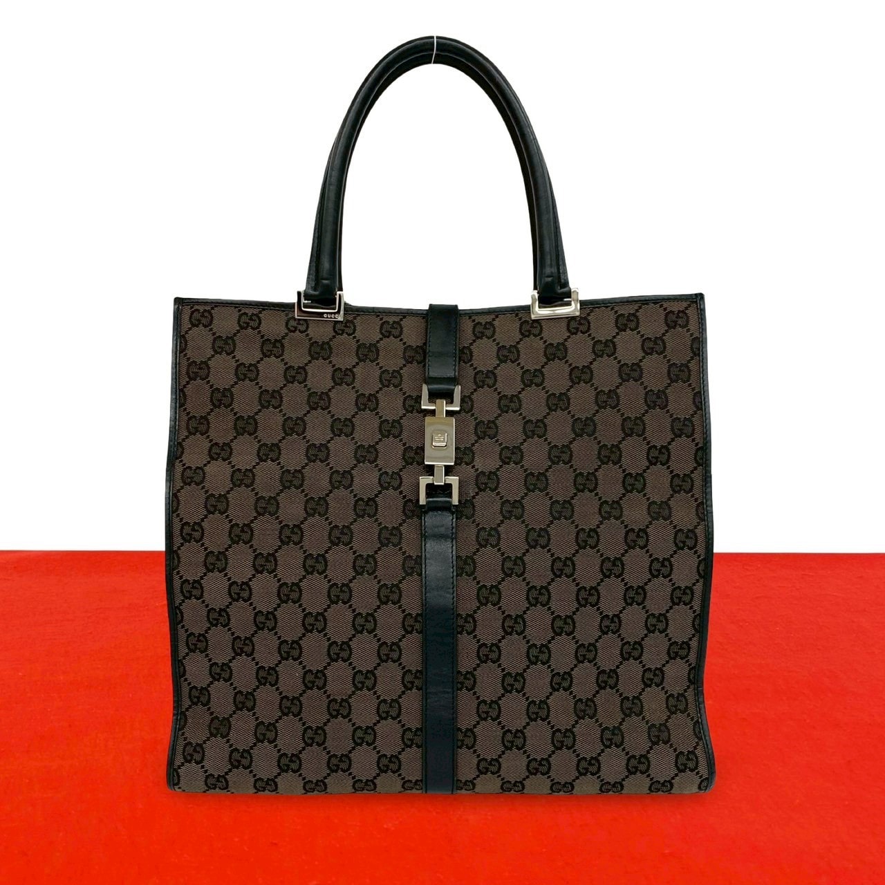 B (目立った傷や汚れなし)】GUCCI グッチ ジャッキー GG 柄 レザー