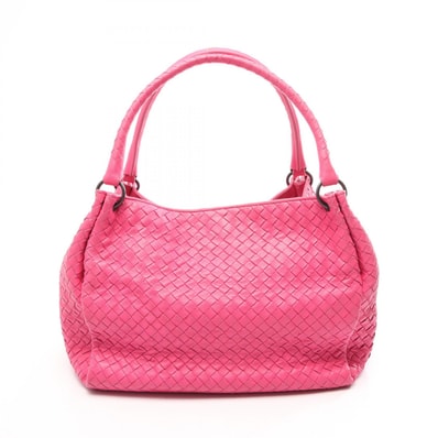 ボッテガヴェネタ BOTTEGA VENETA イントレチャート トートバッグ バッグ レザー レディース ピンク系 【中古】