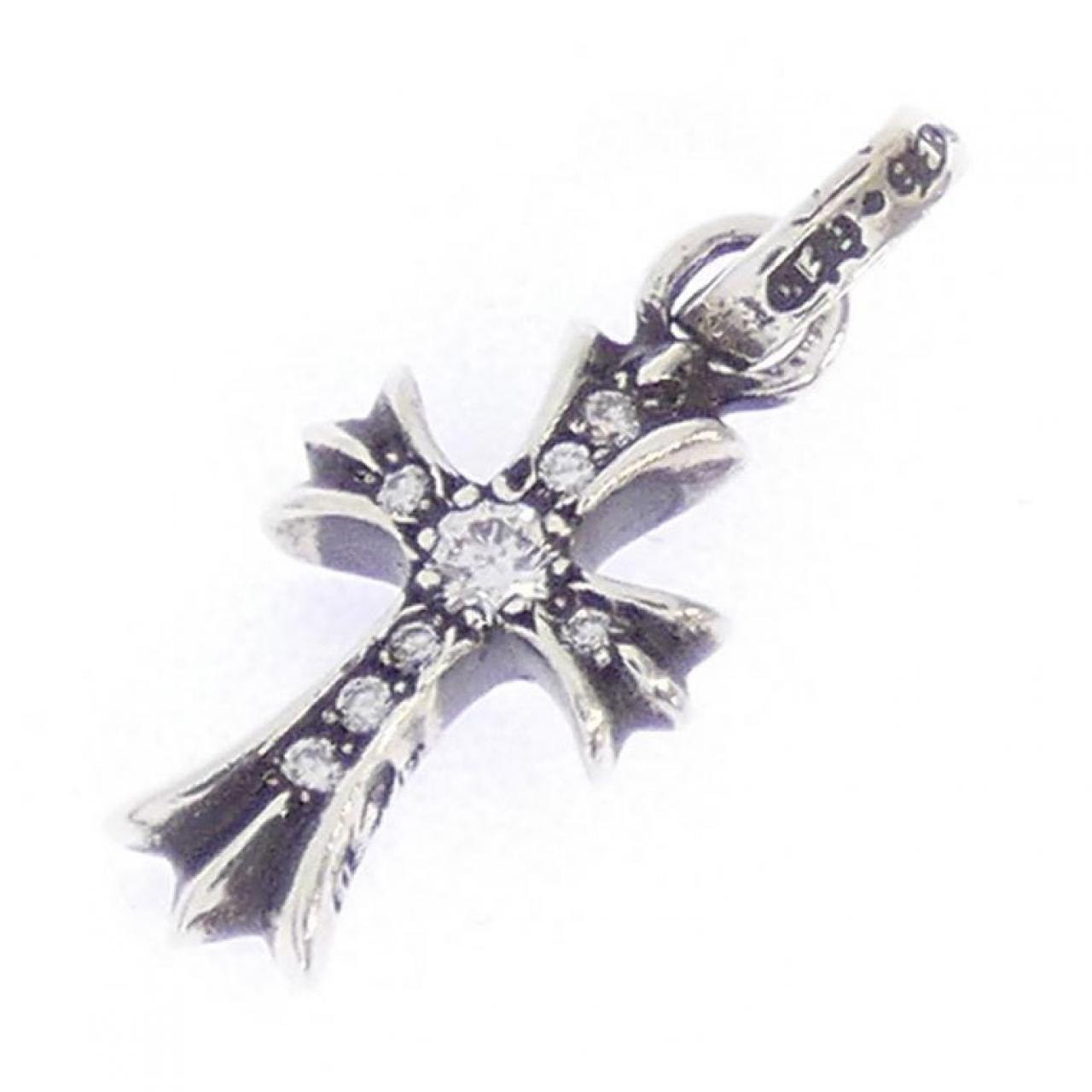 Chrome Hearts Cross Baby Fat Charm Pave Diamond "Silver"