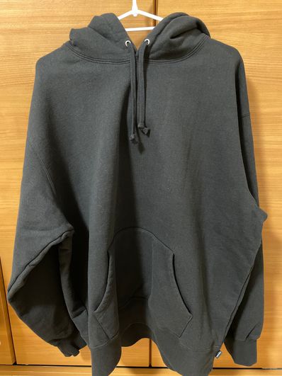Supreme Satin Applique Hooded Sweatshirt "Black"