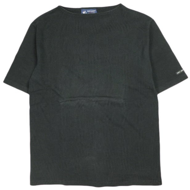 SAINT JAMES セントジェームス フランス製 OUESSANT SHORT SLEEVE SHIRTS ウエッソン ショートスリーブシャツ 6 BLACK バスクシャツ ボートネックカットソー トップス g24380