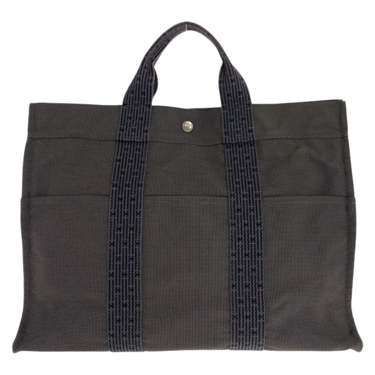 美品 HERMES エルメス エールラインMM グレー シルバー金具 ポリアミド ポリエステル/ トートバッグ ハンドバッグ 601257 【中古】