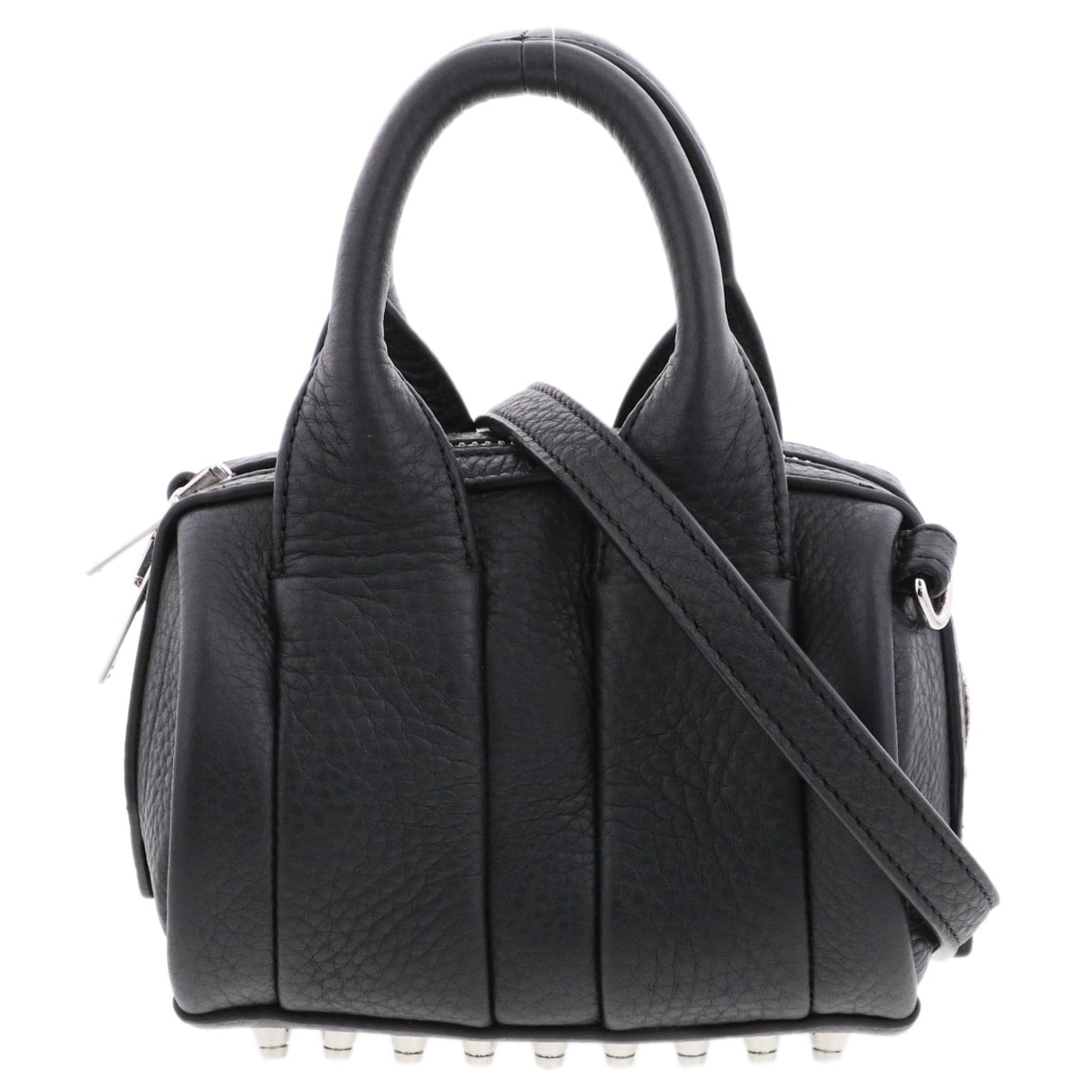 Alexander Wang アレキサンダーワン ミニロッキー スタッズ 2WAY ショルダーバッグ レザー ブラック レディース【中古】