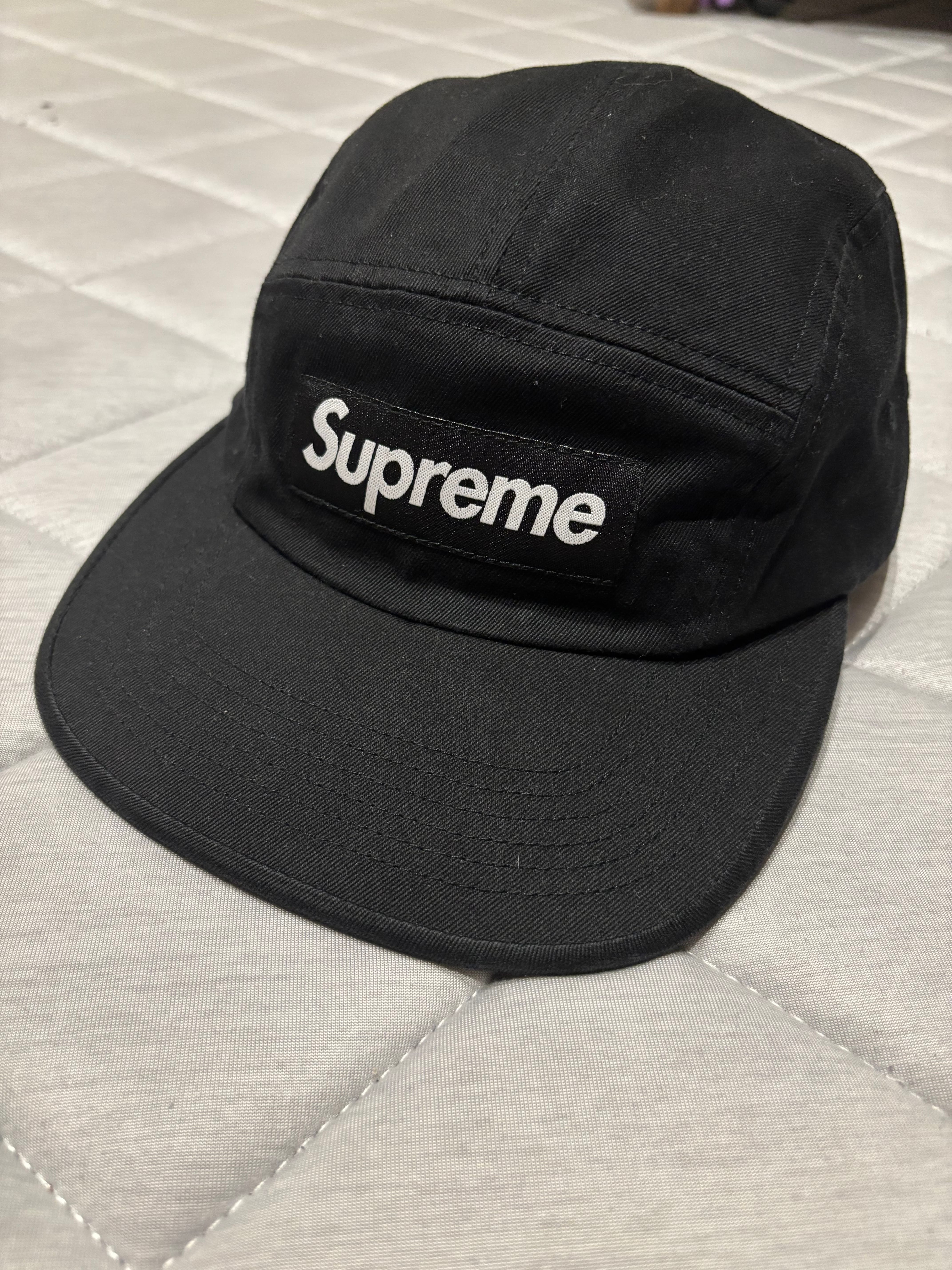 Supreme Washed Chino Twill Camp Cap (25FW) "Black"