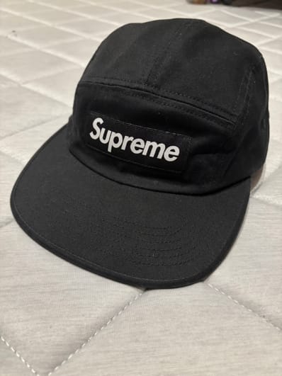 Supreme Washed Chino Twill Camp Cap (25FW) "Black"