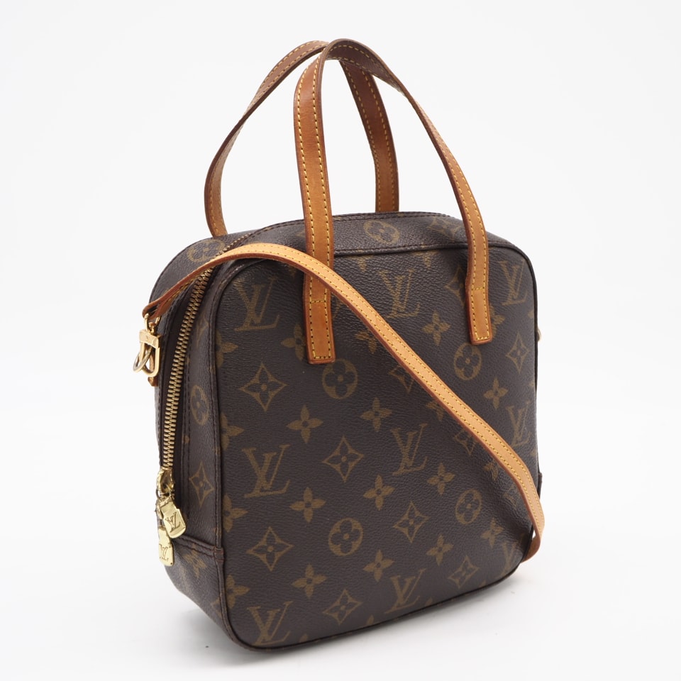 LOUIS VUITTON ルイ・ヴィトン モノグラム キャンバス スポンティーニ M47500 ハンドバッグ ブラウン コーティングキャンバス レザー レディース