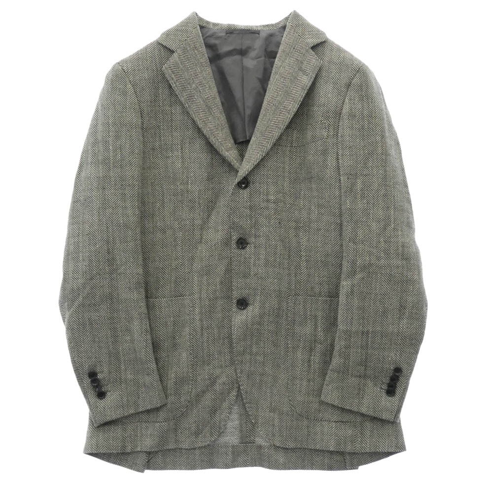BEAMS ビームス テーラードジャケット 21-16-1715-731 BEAMSF ビームスエフ F E.THOMAS HERRINGBORN JACKET ヘリンボーン テーラードジャケット ブラック系 ホワイト系 48【中古】