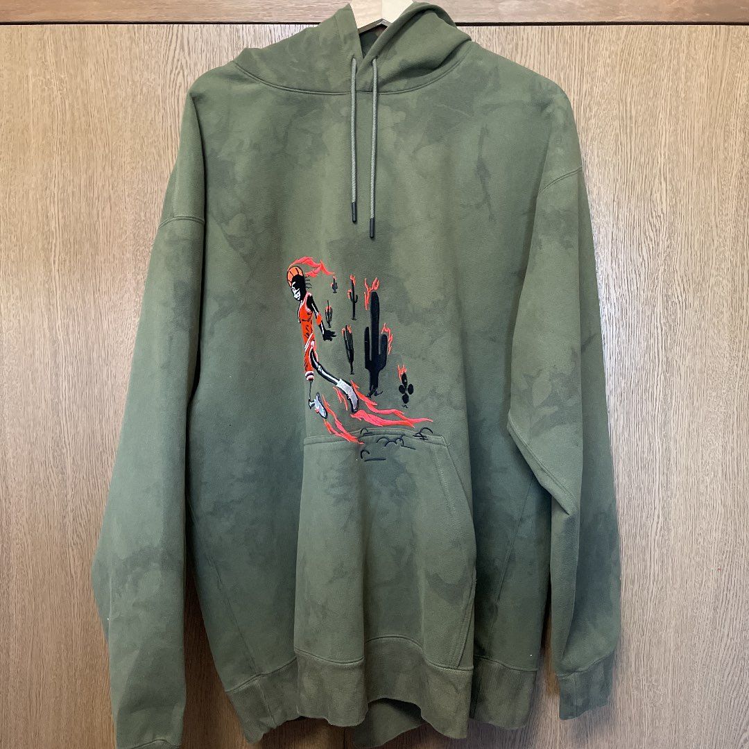 Air Jordan x Travis Washed Suede Hoodie "Olive"