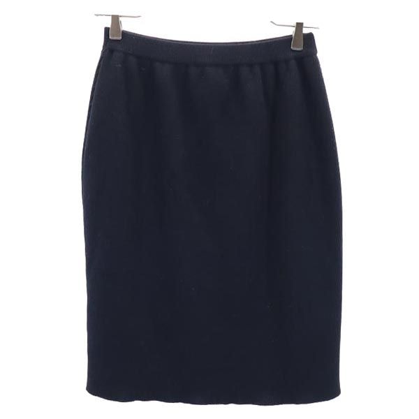 YVES SAINT LAURENT イヴサンローラン ウール ミニ丈 ニット スカート 9号 黒