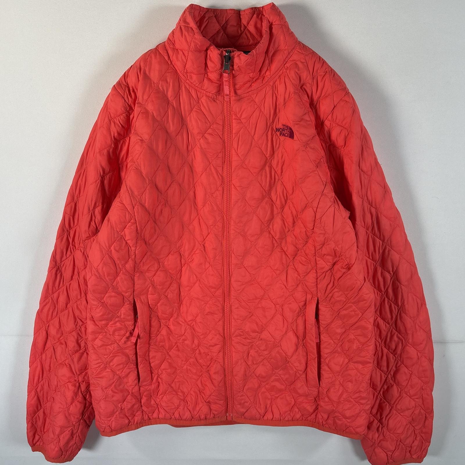 古着 ザ・ノースフェイス THE NORTH FACE ナイロンジャケット 中綿キルティング ワンポイントロゴ ライナージャケット L オレンジ レディース