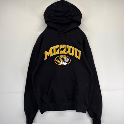 古着 チャンピオン Champion パーカー スウェットパーカー プルオーバー フーディ カレッジロゴ M ブラック メンズ