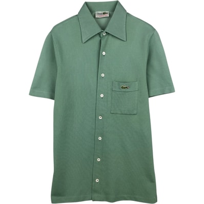 古着 70年代 ラコステ LACOSTE CHEMISE フレンチラコステ 鹿の子 半袖 ボックスシャツ メンズS相当 ヴィンテージ/eaa655672