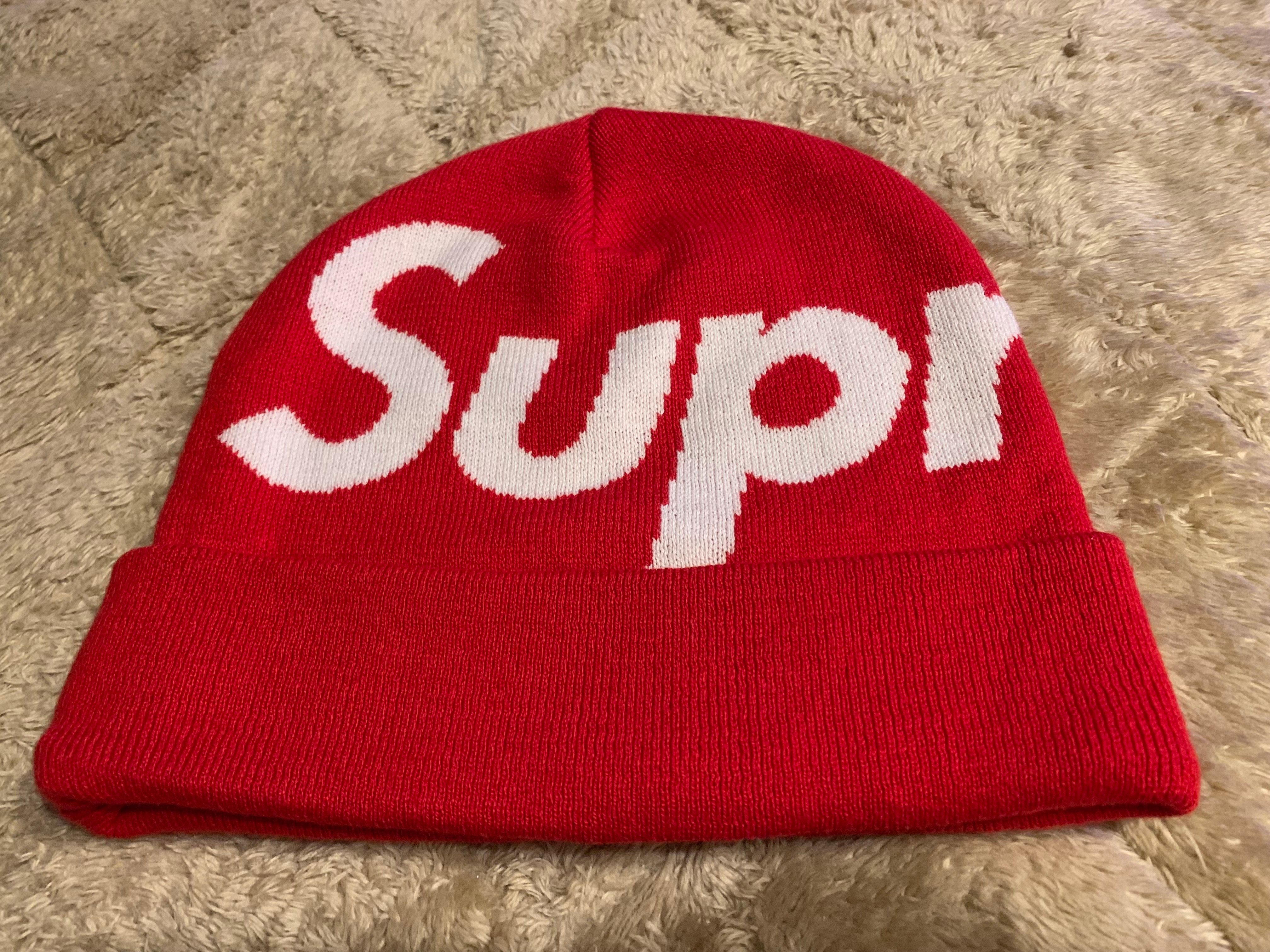 Supreme Big Logo Beanie "Red"