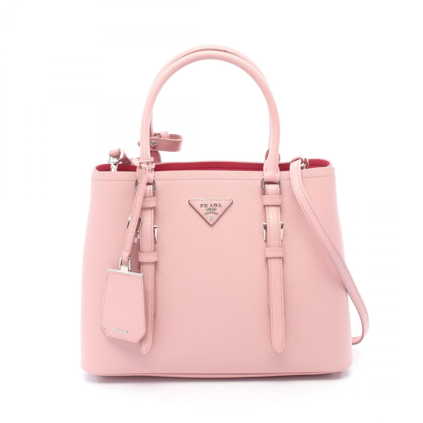 プラダ PRADA SAFFIANO CUIR 2WAY ハンドバッグ バッグ レザー レディース ピンク系 BN2883 【中古】