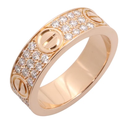カルティエ CARTIER ラブリング パヴェダイヤ リング・指輪 ジュエリー K18PG(ピンクゴールド) ダイヤモンド レディース ゴールド系 / クリア系 B4087600 【中古】