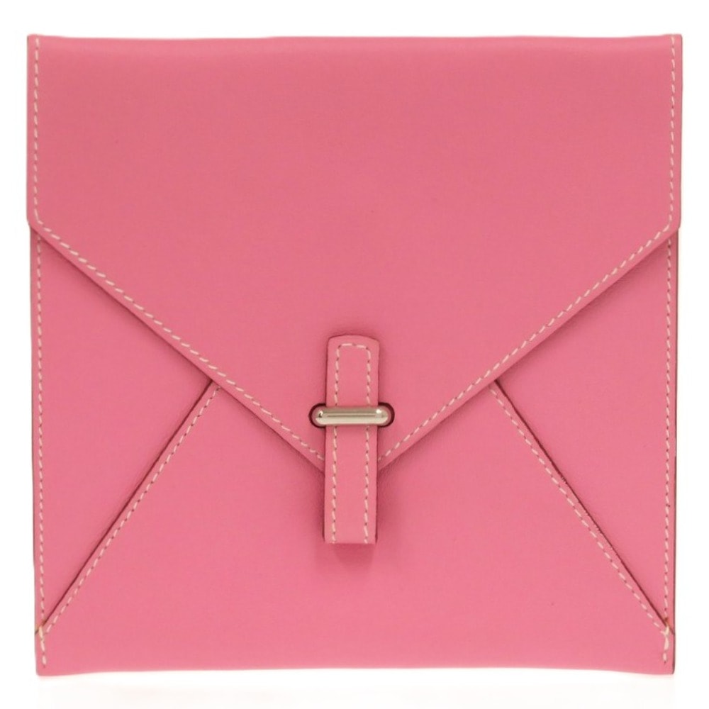 エルメス  ポシェットビアンカ   レザー  ピンク ホワイト □