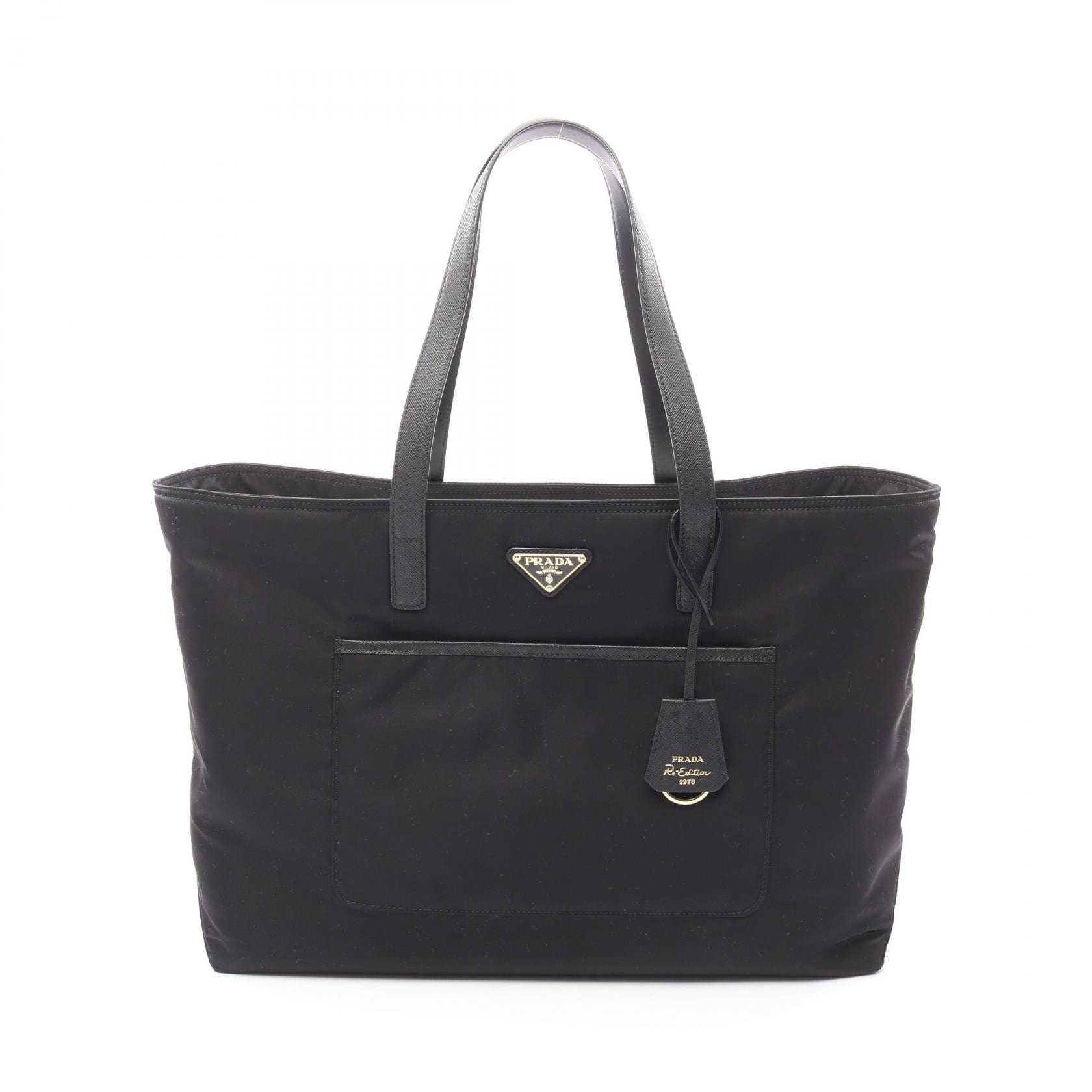 プラダ PRADA Re-Edition 1978 TESSUTO + SAFFIANO トートバッグ バッグ ナイロン レザー レディース ブラック系 1BG527VOOOR064F0002 【新品】