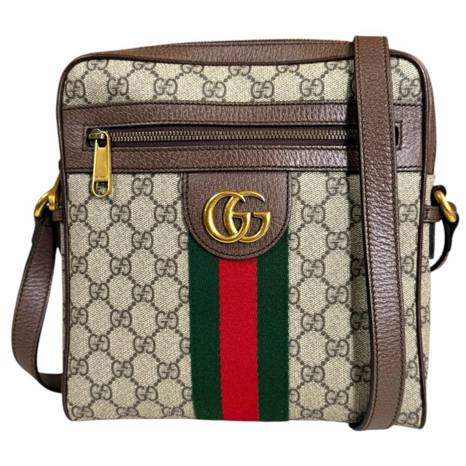 グッチ オフィディア ショルダーバッグ GGスプリームキャンバス 547926 ブラウン レディース GUCCI  中古
