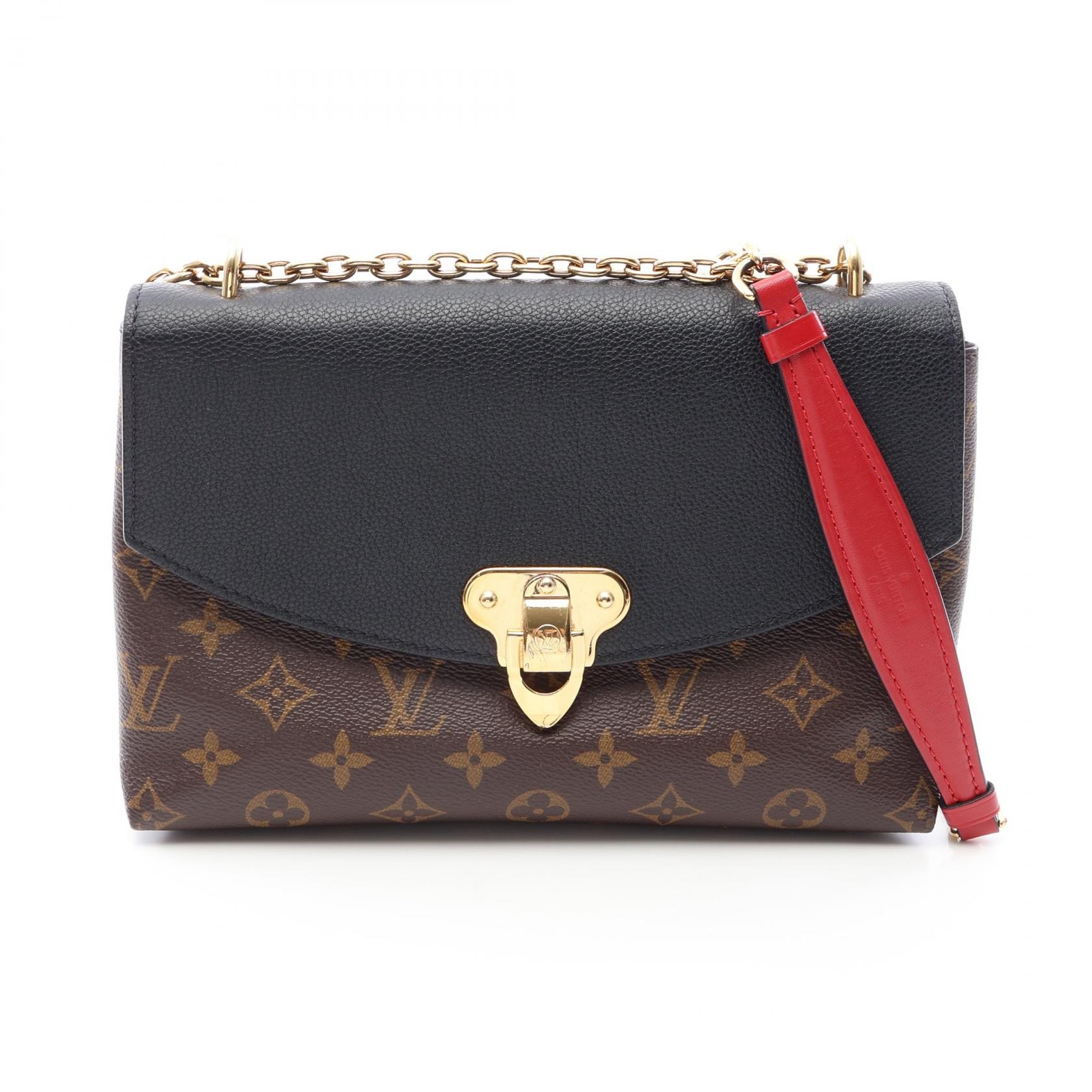 ルイ・ヴィトン LOUIS VUITTON サン プラシード ショルダーバッグ バッグ PVCコーティングキャンバス レザー モノグラム ノワール レディース ブラウン系 / ブラック系 M43714 【中古】